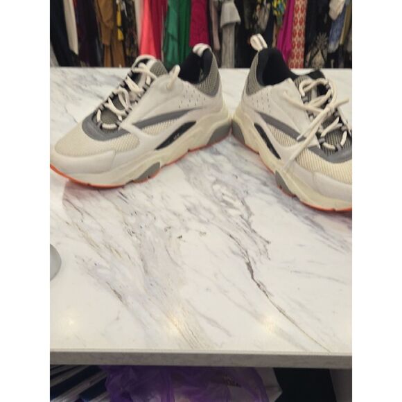 Dior Men’s Athletic Sneakers in White, Gray, Black with Orange Sole main image 9